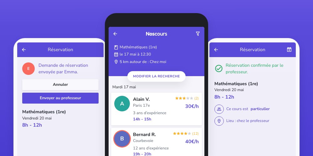 Recherche et réservation de cours NosCours